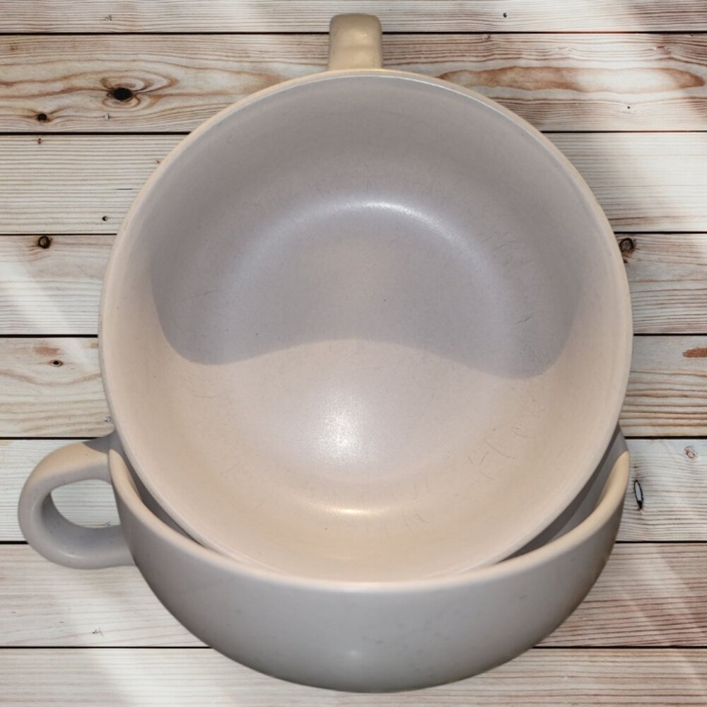 Set of 2 - Project 62 (TARGET) Speckled Beige 5.5" Soup Bowls w/ Handles